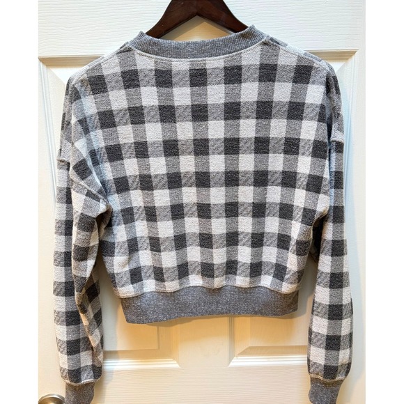Diesel Women's Sweater Small Gray Plaid Long Sleeve Pullover Top Checkerd - Picture 3 of 9